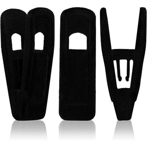 Tinfol 50pc Velvet Hanger Clips, Black Strong Finger Flocked Clips, Large Opening Clip Clothes Pin, Pants Hangers Clip for Thin Clothes Hangers