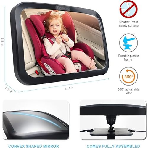 Shynerk Baby Car Mirror, Safety Car Seat Mirror for Rear Facing Infant
