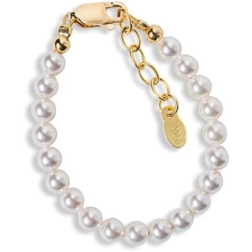 Cherished Moments 14K Gold-Plated Bracelet for Babies, Toddlers, Kids, and Little Girls with High-End Simulated Pearls Gift for Baby Shower, Flower Girl, or Granddaughter