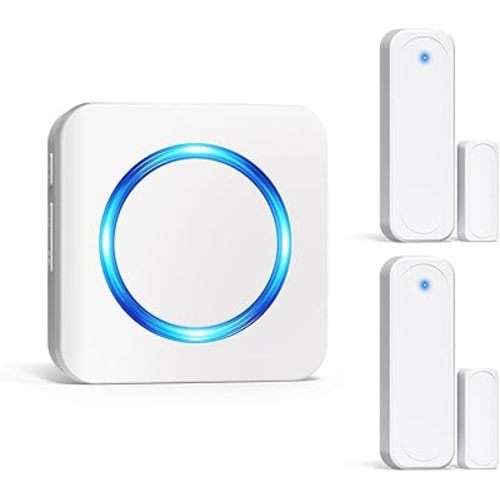 Door Chime, Satisure Door Sensor Chime When Door Opens, Doorbell Chime for Business/Home/Kids, 700 FT Range, 58 Chimes 5 Adjustable Volume Window Alarm 2 Sensors + 1 Receiver