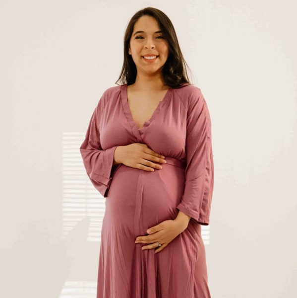 Amelia Labor & Postpartum Gown in Dusty Rose – Lila