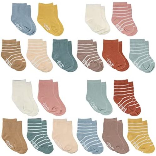 Little Me 20-Pack Newborn Baby Infant & Toddler Unisex Socks, For Baby Girl or Boy, 0-12 & 12-24 Months, Assorted Size Pack