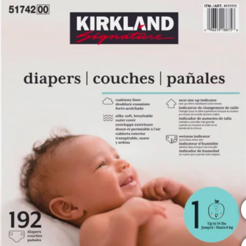 Kirkland Signature Diapers Size 1