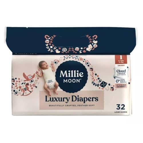 Millie Moon Luxury Disposable Diapers - (Size 1 and 32 Count)