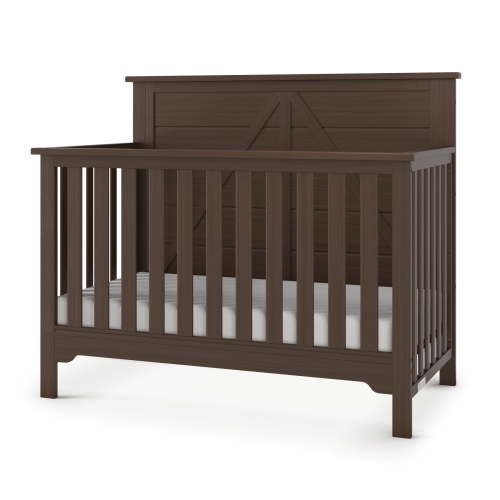 Child Craft Woodland 4-in-1 Convertible Crib, Shiplap Panel Design, 3 Mattress Heights, Brushed Truffle