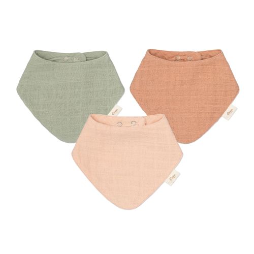 Muslin 3-pc. Bib Set - Rose