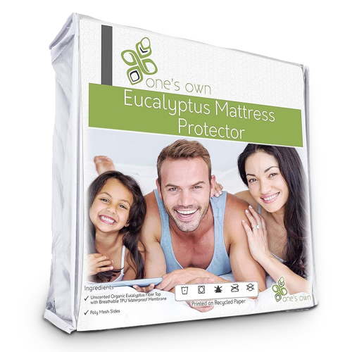 One's Own Premium Hypoallergenic Eucalyptus Waterproof Mattress Protector - Vinyl Free - Renewable Organic White Tencel Fiber Top with TPU Waterproofing (Twin)