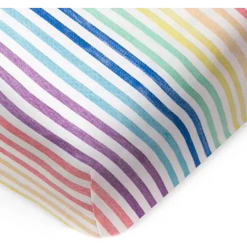 HonestBaby unisex-baby Fitted Crib Sheets Set Standard Mattress, 100% Organic Cotton Baby Boys, Girls, Neutral, 1 Pack - Watercolor World, One Size