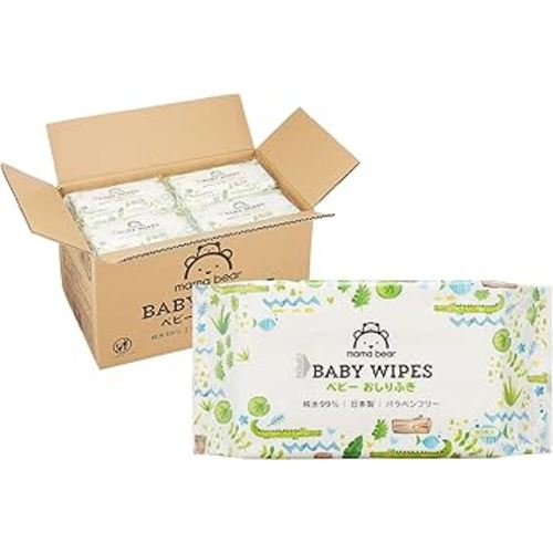 Amazon.co.jp: [Amazonブランド] Mama Bear ベビー おしりふき 純水 99% 日本製 パラベンフリー 無香料 80シート (x 20個) [ケース品] : ファッション