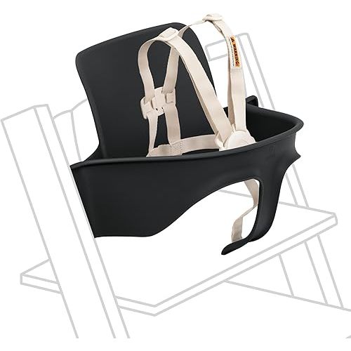 Stokke Tripp Trapp Baby Set 2, Black - Ages 6-36 Months - Convert The Tripp Trapp Chair into a Comfortable High Chair - Includes Stokke Harness 2