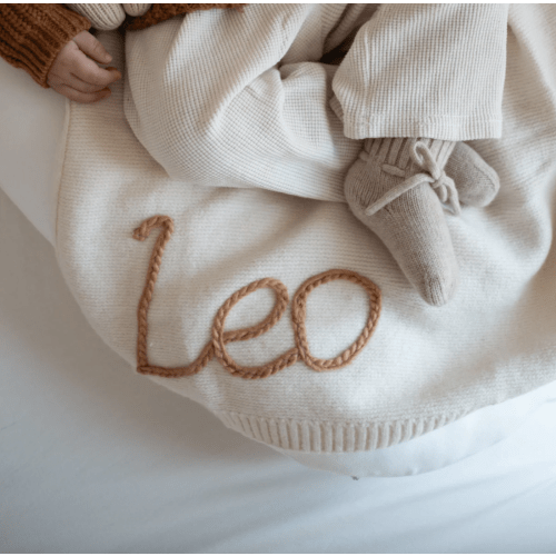 Hand Knitted Personalized Blanket