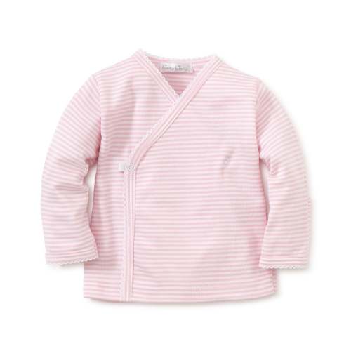 Simple Stripes Pink Long Sleeve Cross Tee