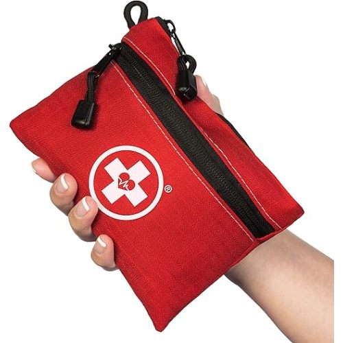 Swiss Safe 2-in-1 First Aid Kit for Car, Travel & Home, Businesses - Bonus Mini Kit for Medical Emergency Aid, Survival, Camping - 64 Piece, Travel FAK