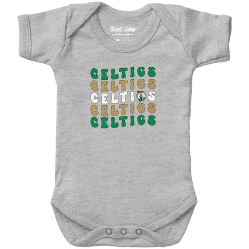 Newborn & Infant Boston Celtics Chad & Jake Heather Gray Groovy Bodysuit