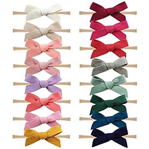16PCS Baby Nylon Headbands Hairbands Hair Bow Elastics for Baby Girls Newborn Infant Toddlers Kids