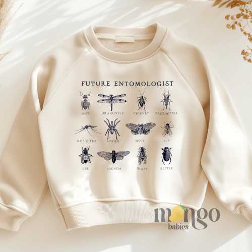 Future Entomologist Sweater for Toddler Shirt Entomologist Baby Bodysuit Retro Bugs Lover Kids Shirt Entomologist Tshirt for Boys Tee Bee