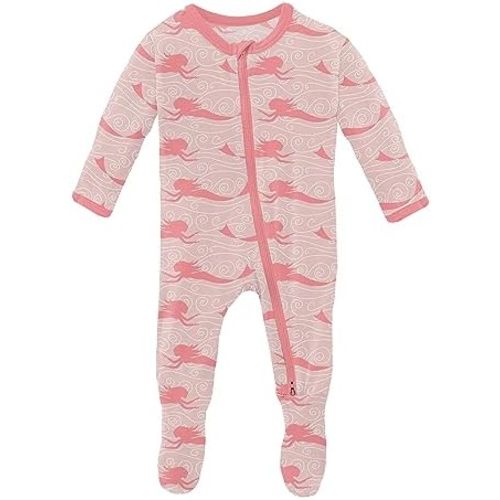 KicKee Print Footies with Zipper, Super Soft One-Piece Jammies in Our Nautical Mini Seasonal Prints