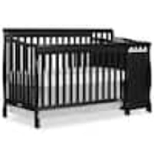 Dream On Me Brody Black 5-in-1 Convertible Crib with Changer 620-K