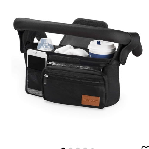 Momcozy Universal Stroller Organizer with Insulated Cup Holder Detachable Phone Bag & Shoulder Strap, Fits for Stroller like Uppababy, Baby Jogger, Britax, BOB, Umbrella and Pet Stroller