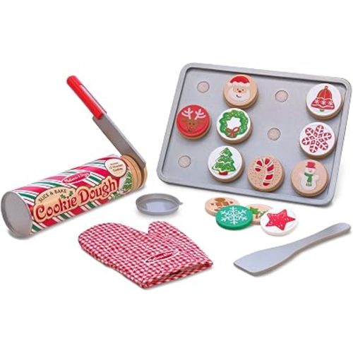 Melissa & Doug Slice & Bake Christmas Wooden Cookie Play Set
