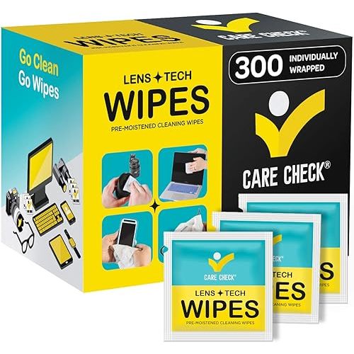 Lens Wipes, 300 Pre-Moistened Cleaning Wipes for Cameras, Laptops, Cell Phones, Eyeglasses, Other Screens and More
