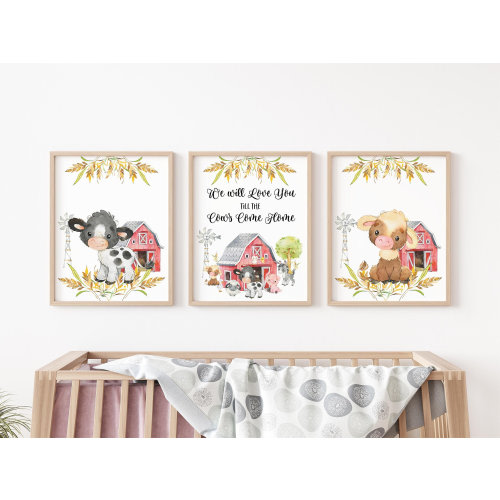 Farm Nursery Wall Art Poster, Farm Animal Nursery Decor, Farm Poste Set, Set of 3 Mailed Posters, Farm Nursery Posters, C1