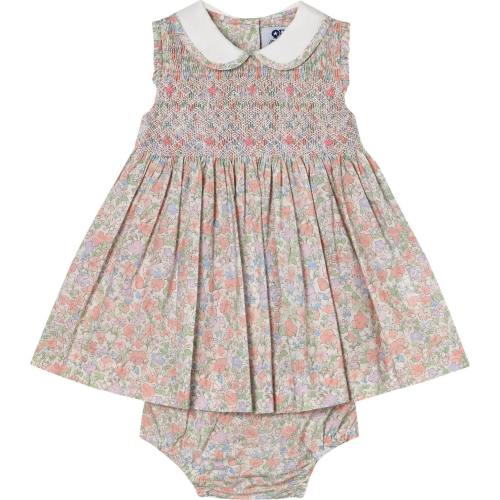 Hand-Smocked Baby Dress - Flora, 12-18 M