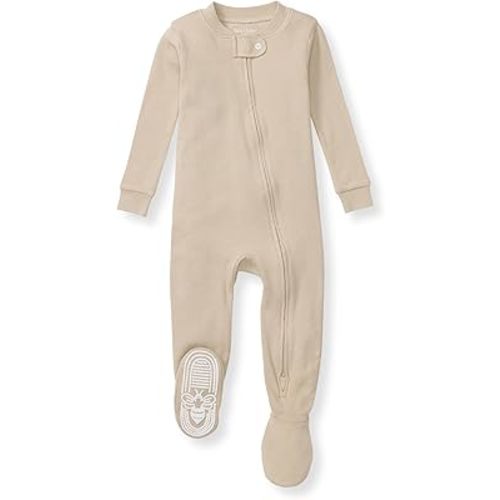 Burt's Bees Baby Boys' Pajamas, Zip-Front Non-Slip Footed Sleeper, Organic Cotton