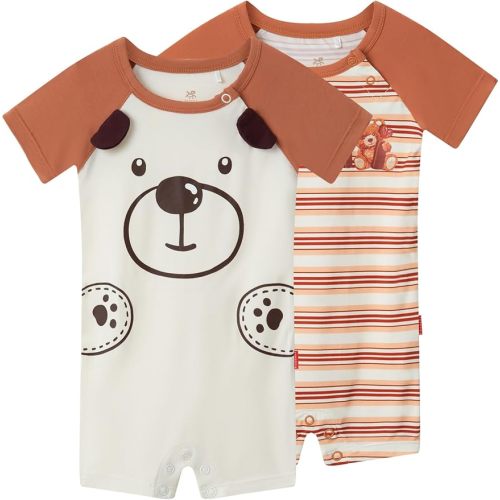 Baby Boys Bamboo Viscose Short Sleeve Rompers