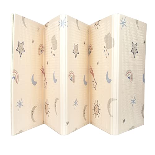 Nuby Reversible Baby Floor Mat - Foldable and Lightweight Baby Play Mat for Floor - Easy Storage and Travel - Stars and Sky