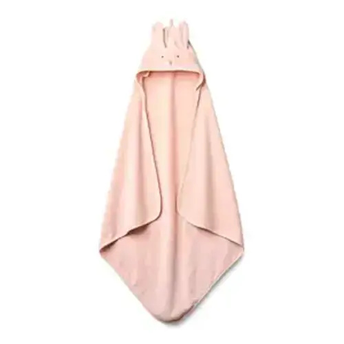 Hooded Baby Towel - 100% Organic Cotton Baby Bath Towels – Baby Towels, Baby Bath Towels for Baby Girl, 32" x 32" Super-Soft and Absorbent Baby Towels for Newborn (Rabbit - Blush)