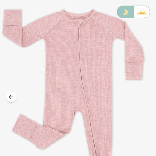 Heather Mauve Ribbed Zippy - Little Sleepies