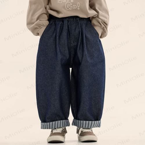 Toddler Blue Denim Striped Loose Pants
