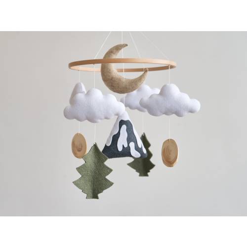 Baby mobile, Mountain nursery mobile, Baby crib mobile, Woodland nursery, Pregnancy gift, Forest baby mobile, Crib mobile, Felt baby mobile