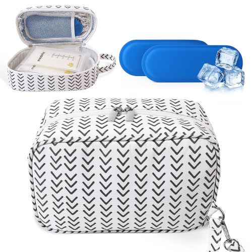 Breastmilk Cooler Bag with Ice Packs – Insulated Travel Bag for Breast Milk Storage – Keeps Milk Cold up to 8 Hours – Portable for Nursing Moms, Daycare, Work, and Travel with Detachable Wrist Strap