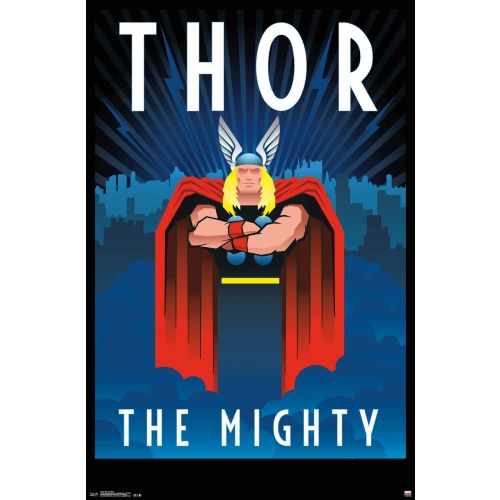 Marvel Comics - Thor - Art Deco Poster