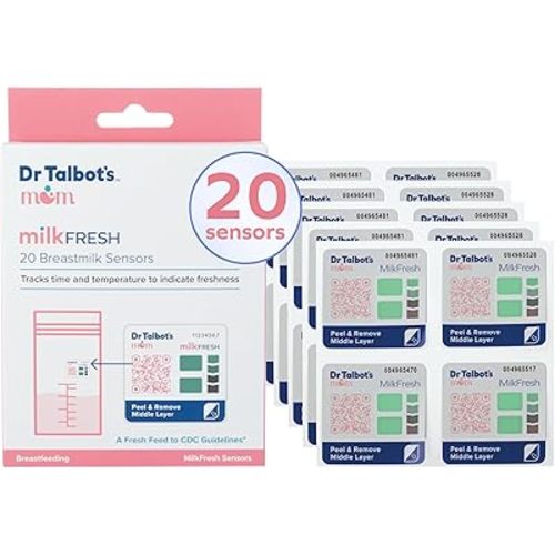 Dr. Talbot's Mom MilkFresh Breastmilk Freshness Sensors - Pairs with App to Monitor Time and Temperature - 20 Count