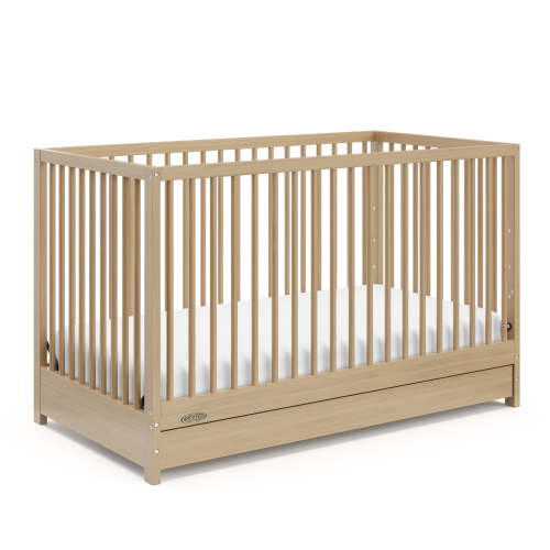 Graco Teddi 5-in-1 Convertible Baby Crib with Drawer, Driftwood