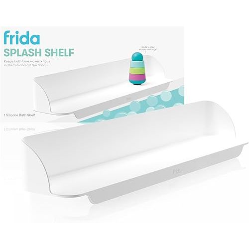 Frida Baby Splash Bathtub Shelf Allows Kids to Splash with No Mess, Shelf Barrier Prevents Water from Escaping Out of the Tub, Extend & Use As Surface to Play On, Attaches to Tubs & Folds to Put Away