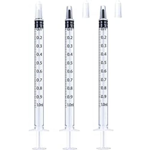 1ml Syringe for Liquid, Oral, Scientific Labs, Measurement, Dispensing, with Cap- 3 Pack 1ml Syringes