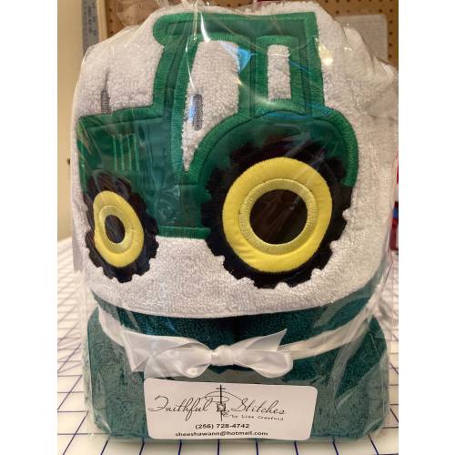 Tractor hooded bath/beach towel Free personalization