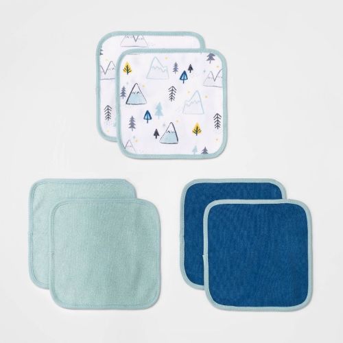 Baby 6pk Adventure Washcloth Set - Cloud Island™ Blue