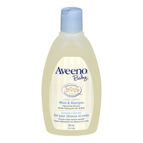 Aveeno Baby Daily Wash & Shampoo baby’s hair & Sensitive Skin Cleanser with Natural Oat Paraben Free & Phthalate Free, sulfates-free and dye-free - 354 mL, 354 mL, lightly scented