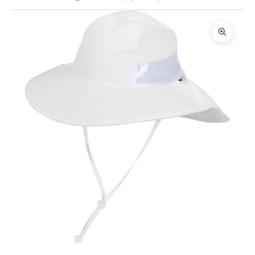 Kids Wide Brim + Flap Neck Sun Protective Adventure Hat - White