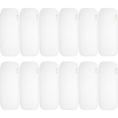 wegreeco Reusable Soft 4 Layers 12 Pack Inserts for Baby Cloth Diaper,High Absorbing Washable Liners