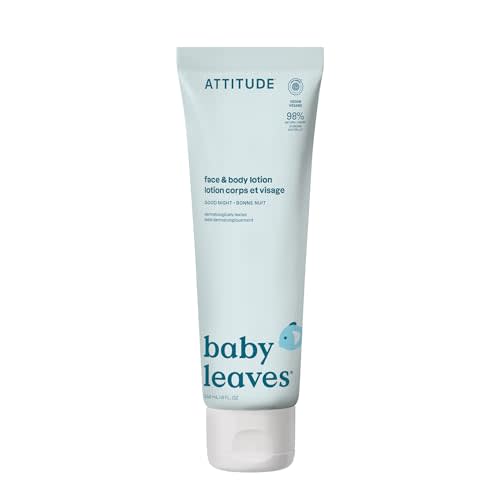 ATTITUDE Baby Lotion, EWG Verified Moisturizer, Dermatologically Tested Moisturizing Cream, Vegan and Cruelty-Free, Good Night Scent, 8 Fl Oz