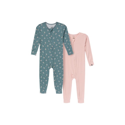 2-Pack Girl's Tight Fitting Footless Pajamas, 0-3M