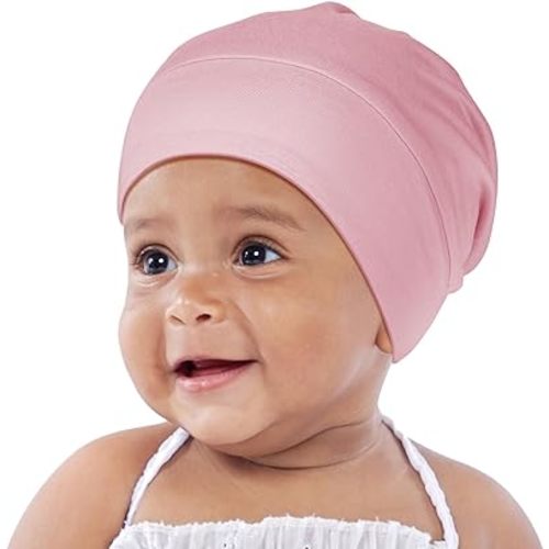 OLESILK Silk Baby Bonnet for 0-6 6-12 Months - 100% Mulberry Silk Toddler Hair Bonnet, Adjustable Night Cap for Sleeping