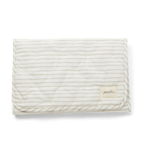 Striped On the Go Portable Changing Pad - Pebble Grey