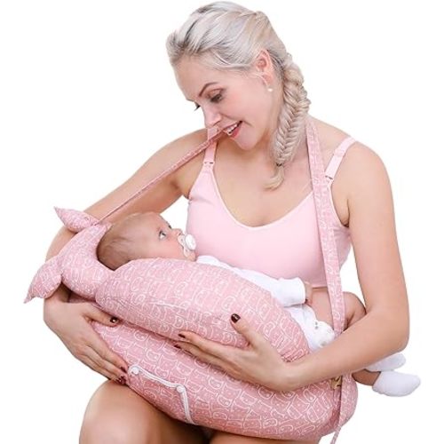 Nursing Pillow for Breastfeeding, Breastfeeding Pillows for More Support for Mom and Baby, with Adjustable Waist Strap